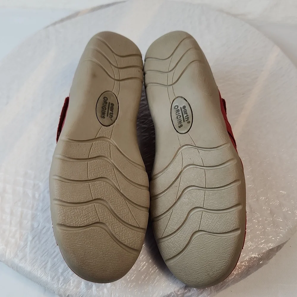 Earth Origins Rapid Teddy Leather Walking Loafer Cushioned Red Size 7 - Picture 12 of 12